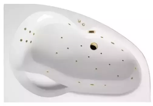 Гидромассажная ванна акриловая «Excellent» Newa 160/95 Ultra с каркасом с сифоном белая/золото правая