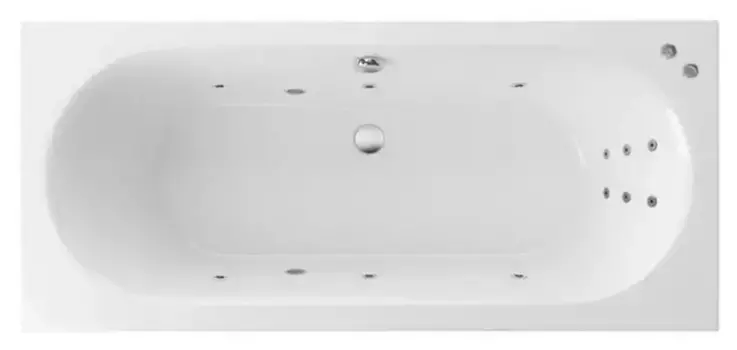 Гидромассажная ванна акриловая «Excellent» Oceana 160/75 Line с каркасом с сифоном белая/хром