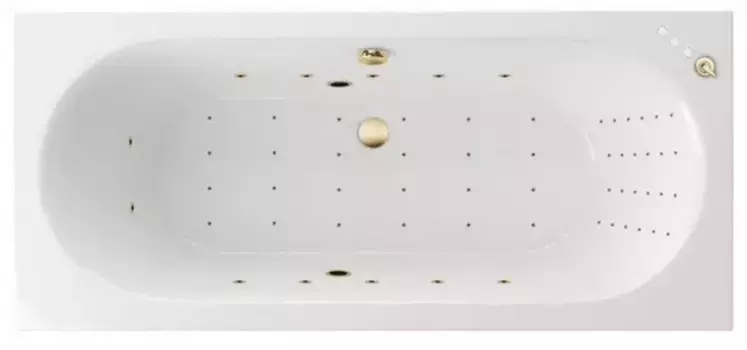 Гидромассажная ванна акриловая «Excellent» Oceana 160/75 Nano с каркасом с сифоном белая/золото