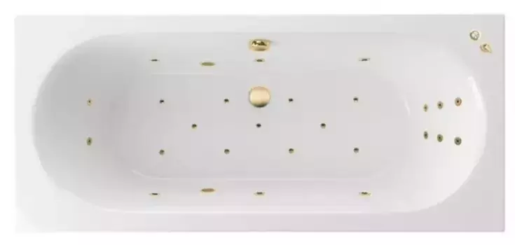 Гидромассажная ванна акриловая «Excellent» Oceana 160/75 Ultra с каркасом с сифоном белая/золото