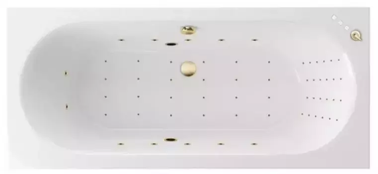 Гидромассажная ванна акриловая «Excellent» Oceana 170/75 Nano с каркасом с сифоном белая/золото