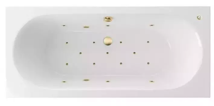 Гидромассажная ванна акриловая «Excellent» Oceana 170/75 Relax с каркасом с сифоном белая/золото