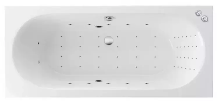 Гидромассажная ванна акриловая «Excellent» Oceana 180/80 Nano с каркасом с сифоном белая/хром