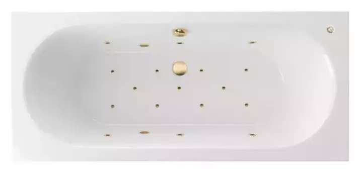 Гидромассажная ванна акриловая «Excellent» Oceana 180/80 Relax с каркасом с сифоном белая/золото
