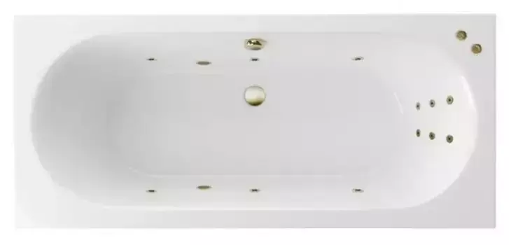 Гидромассажная ванна акриловая «Excellent» Oceana Slim 160/75 Line с каркасом с сифоном белая/бронза