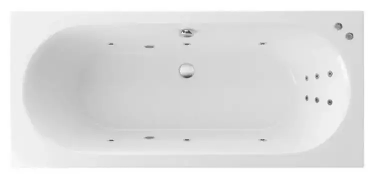 Гидромассажная ванна акриловая «Excellent» Oceana Slim 160/75 Line с каркасом с сифоном белая/хром