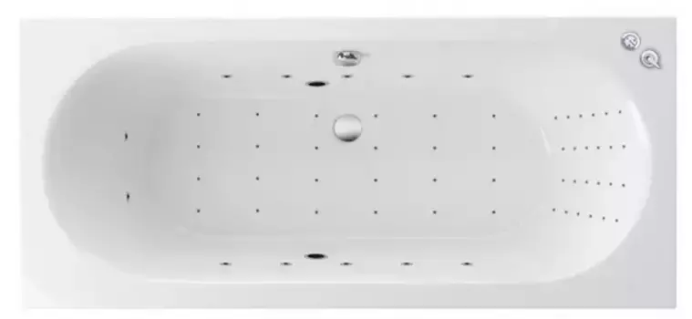 Гидромассажная ванна акриловая «Excellent» Oceana Slim 160/75 Nano с каркасом с сифоном белая/хром