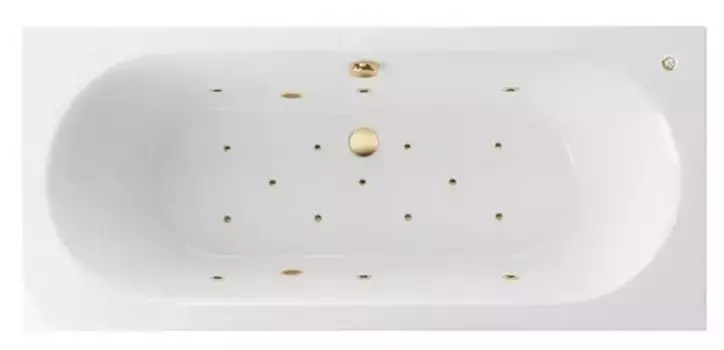 Гидромассажная ванна акриловая «Excellent» Oceana Slim 160/75 Relax с каркасом с сифоном белая/золото
