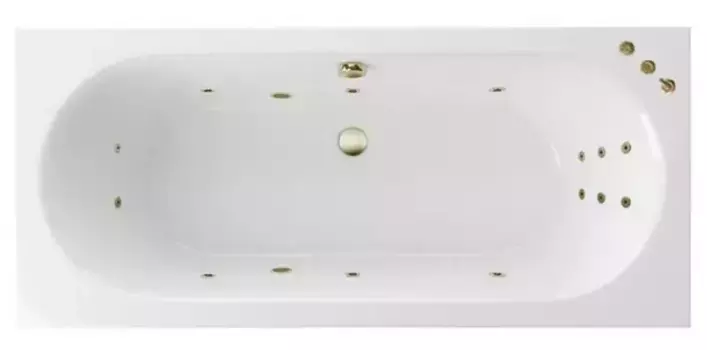 Гидромассажная ванна акриловая «Excellent» Oceana Slim 160/75 Smart с каркасом с сифоном белая/бронза