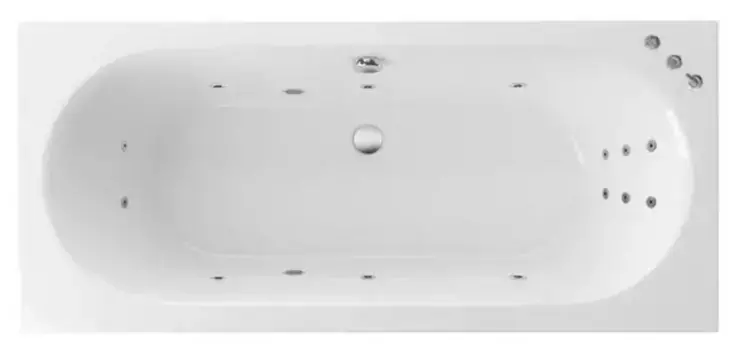 Гидромассажная ванна акриловая «Excellent» Oceana Slim 160/75 Smart с каркасом с сифоном белая/хром