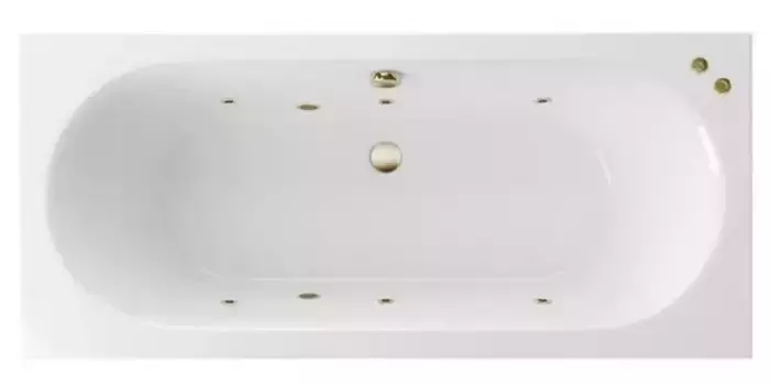 Гидромассажная ванна акриловая «Excellent» Oceana Slim 160/75 Soft с каркасом с сифоном белая/бронза