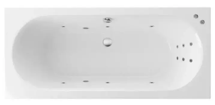 Гидромассажная ванна акриловая «Excellent» Oceana Slim 170/75 Line с каркасом с сифоном белая/хром