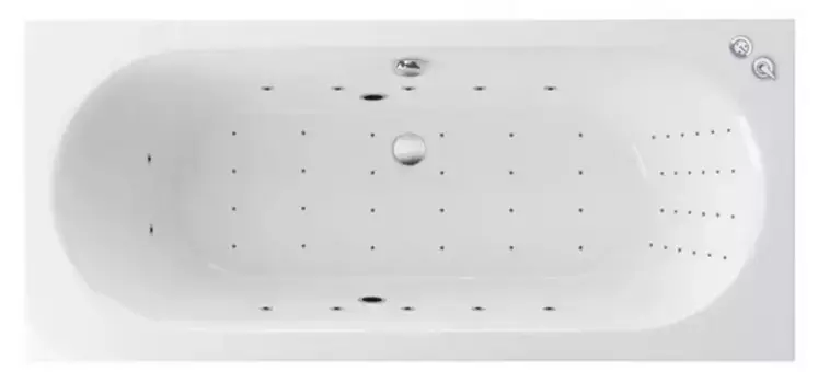 Гидромассажная ванна акриловая «Excellent» Oceana Slim 170/75 Nano с каркасом с сифоном белая/хром