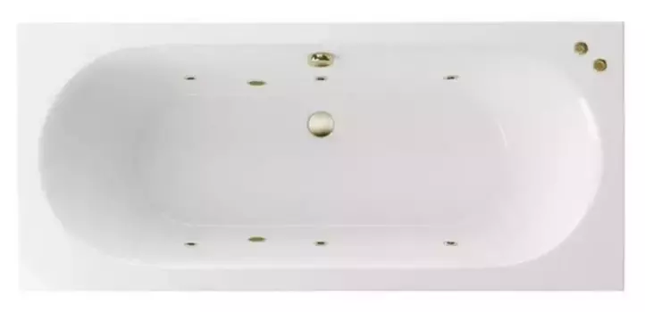 Гидромассажная ванна акриловая «Excellent» Oceana Slim 170/75 Soft с каркасом с сифоном белая/бронза