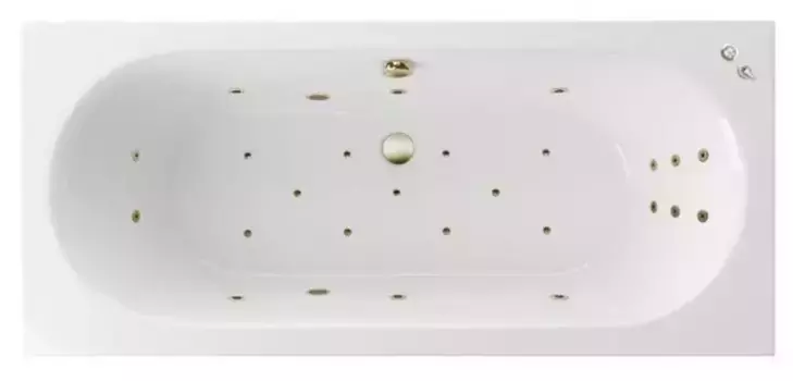 Гидромассажная ванна акриловая «Excellent» Oceana Slim 170/75 Ultra с каркасом с сифоном белая/бронза