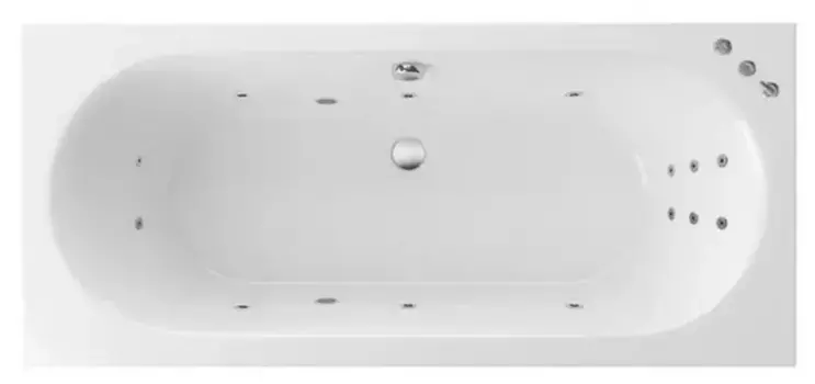 Гидромассажная ванна акриловая «Excellent» Oceana Slim 180/80 Smart с каркасом с сифоном белая/хром