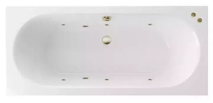 Гидромассажная ванна акриловая «Excellent» Oceana Slim 180/80 Soft с каркасом с сифоном белая/бронза