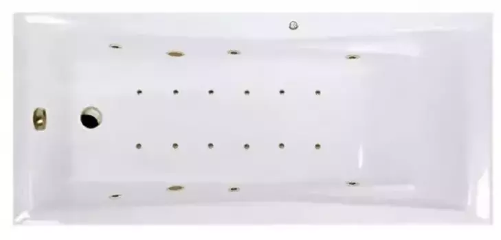 Гидромассажная ванна акриловая «Excellent» Palace 170/75 Relax с каркасом с сифоном белая/бронза