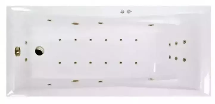 Гидромассажная ванна акриловая «Excellent» Palace 170/75 Ultra с каркасом с сифоном белая/бронза