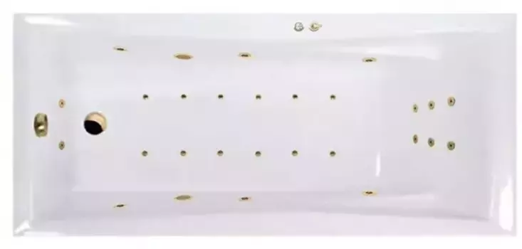 Гидромассажная ванна акриловая «Excellent» Palace 170/75 Ultra с каркасом с сифоном белая/золото