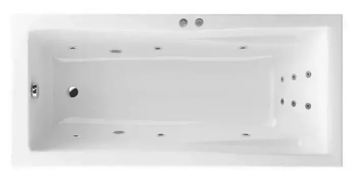 Гидромассажная ванна акриловая «Excellent» Palace 180/80 Line с каркасом с сифоном белая/хром