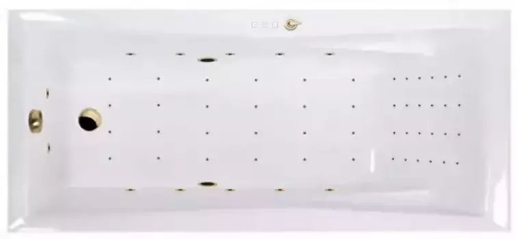 Гидромассажная ванна акриловая «Excellent» Palace 180/80 Nano с каркасом с сифоном белая/золото