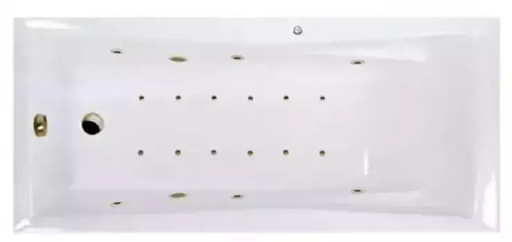 Гидромассажная ванна акриловая «Excellent» Palace 180/80 Relax с каркасом с сифоном белая/бронза