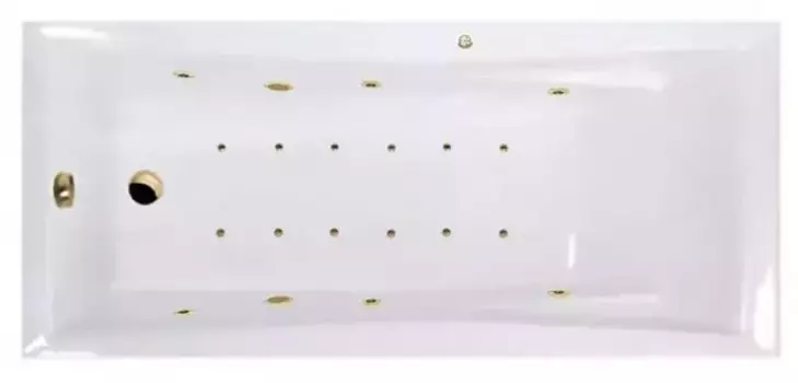 Гидромассажная ванна акриловая «Excellent» Palace 180/80 Relax с каркасом с сифоном белая/золото