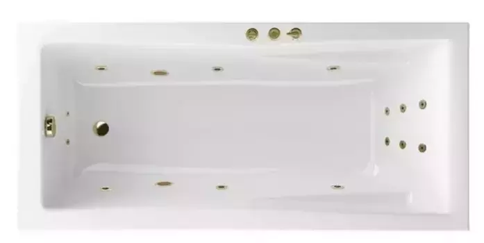 Гидромассажная ванна акриловая «Excellent» Palace 180/80 Smart с каркасом с сифоном белая/бронза