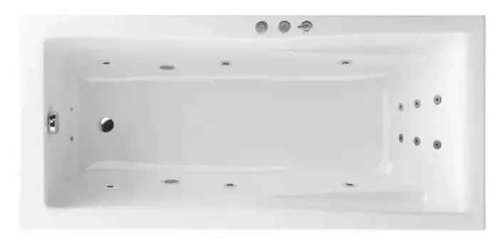 Гидромассажная ванна акриловая «Excellent» Palace 180/80 Smart с каркасом с сифоном белая/хром