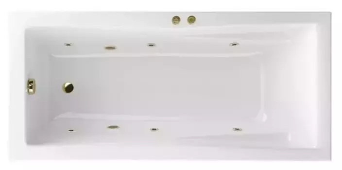 Гидромассажная ванна акриловая «Excellent» Palace 180/80 Soft с каркасом с сифоном белая/бронза