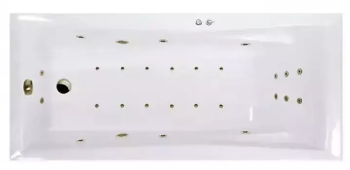 Гидромассажная ванна акриловая «Excellent» Palace 180/80 Ultra с каркасом с сифоном белая/бронза