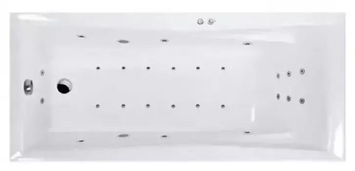 Гидромассажная ванна акриловая «Excellent» Palace 180/80 Ultra с каркасом с сифоном белая/хром