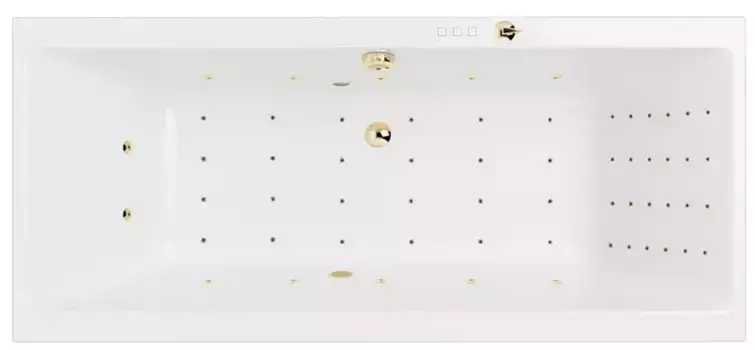 Гидромассажная ванна акриловая «Excellent» Pryzmat 150/75 Nano с каркасом с сифоном белая/золото