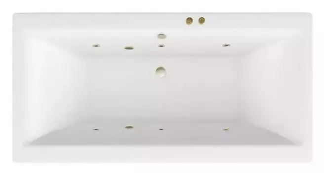 Гидромассажная ванна акриловая «Excellent» Pryzmat 150/75 Soft с каркасом с сифоном белая/бронза