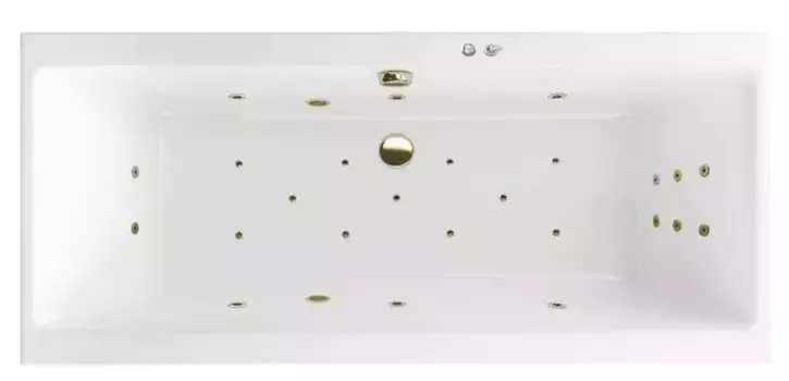 Гидромассажная ванна акриловая «Excellent» Pryzmat 150/75 Ultra с каркасом с сифоном белая/бронза