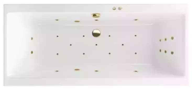 Гидромассажная ванна акриловая «Excellent» Pryzmat 150/75 Ultra с каркасом с сифоном белая/золото