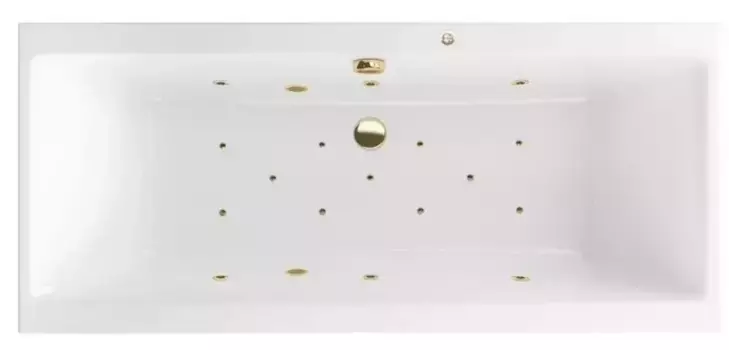 Гидромассажная ванна акриловая «Excellent» Pryzmat 160/75 Relax с каркасом с сифоном белая/золото