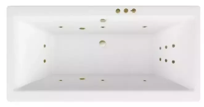 Гидромассажная ванна акриловая «Excellent» Pryzmat 160/75 Smart с каркасом с сифоном белая/бронза