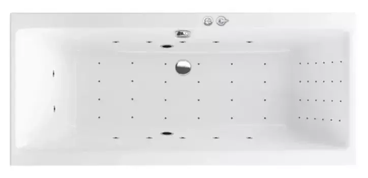 Гидромассажная ванна акриловая «Excellent» Pryzmat 170/75 Nano с каркасом с сифоном белая/хром