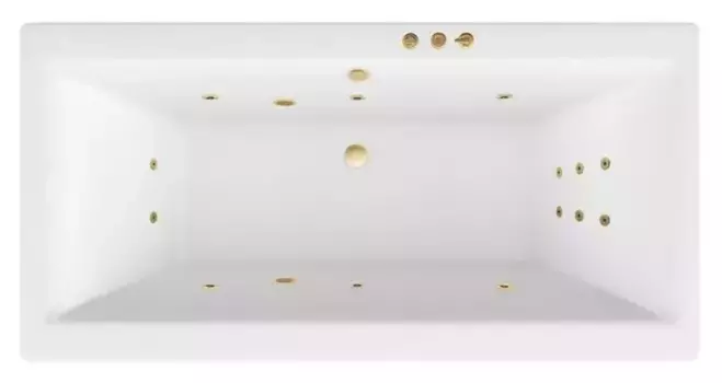 Гидромассажная ванна акриловая «Excellent» Pryzmat 170/75 Smart с каркасом с сифоном белая/золото