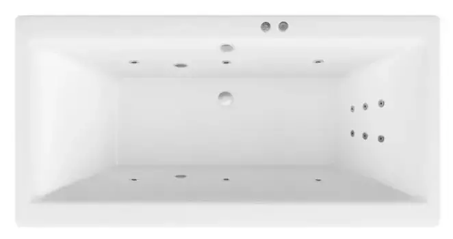 Гидромассажная ванна акриловая «Excellent» Pryzmat 180/80 Line с каркасом с сифоном белая/хром