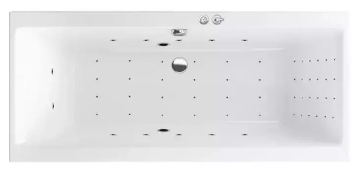 Гидромассажная ванна акриловая «Excellent» Pryzmat 180/80 Nano с каркасом с сифоном белая/хром