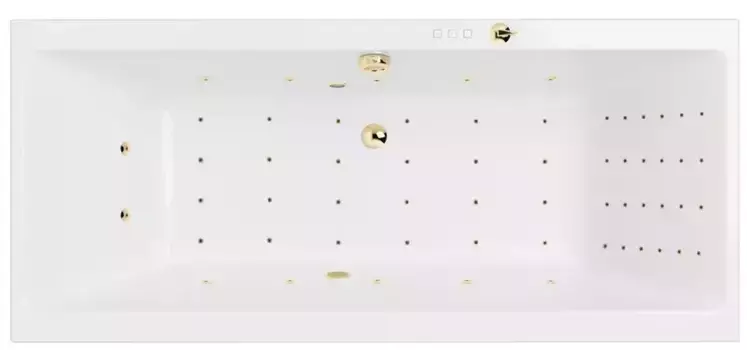 Гидромассажная ванна акриловая «Excellent» Pryzmat 180/80 Nano с каркасом с сифоном белая/золото