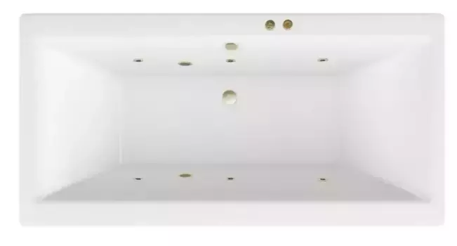 Гидромассажная ванна акриловая «Excellent» Pryzmat 180/80 Soft с каркасом с сифоном белая/бронза