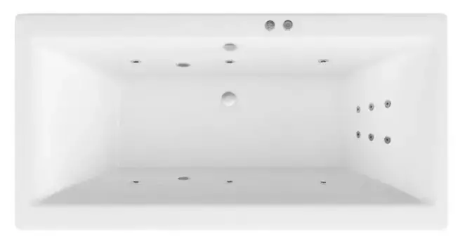 Гидромассажная ванна акриловая «Excellent» Pryzmat 190/90 Line с каркасом с сифоном белая/хром