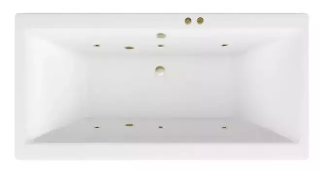 Гидромассажная ванна акриловая «Excellent» Pryzmat 190/90 Soft с каркасом с сифоном белая/бронза