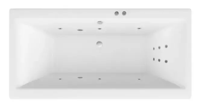 Гидромассажная ванна акриловая «Excellent» Pryzmat 200/90 Line с каркасом с сифоном белая/хром
