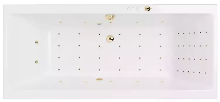 Гидромассажная ванна акриловая «Excellent» Pryzmat 200/90 Nano с каркасом с сифоном белая/золото