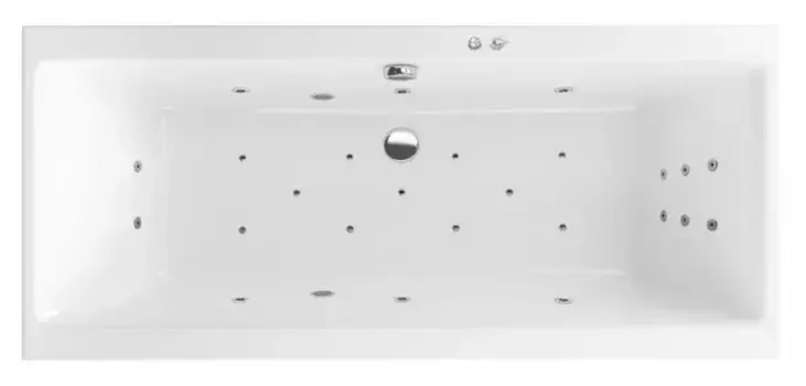 Гидромассажная ванна акриловая «Excellent» Pryzmat 200/90 Ultra с каркасом с сифоном белая/хром